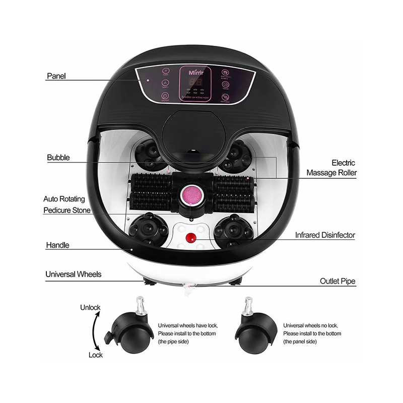 MM-18C automatický masážny kúpeľ na nohy s 8 masážnymi valčekmi a pemzou
